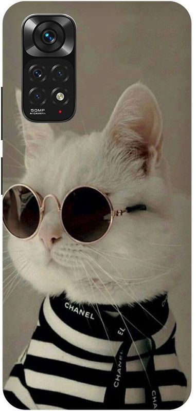 THE NARAYANA COLLECTIONS Back Cover for REDMI NOTE 11s-CAT,BILLI,STYLISH,CUTE,ANIMAL  (Multicolor, Hard Case, Pack of: 1)