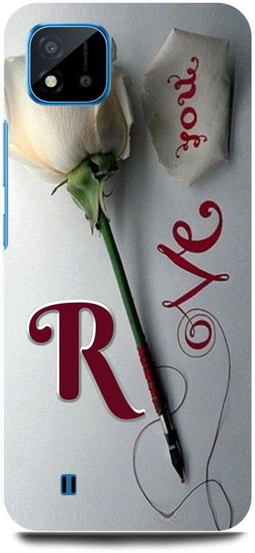 FRONK Back Cover for Realme C11 2021, RMX3231, R, NAME, LETTER, ALPHABET, LOVE  (Silver, Hard Case, Pack of: 1)