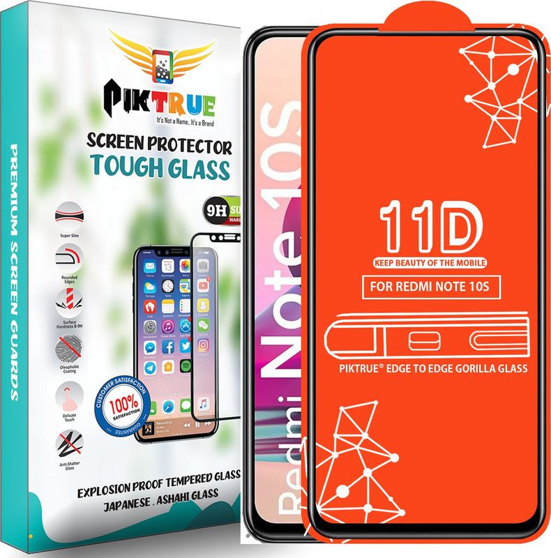 PikTrue Edge To Edge Tempered Glass for Redmi Note 10S  (Pack of 1)