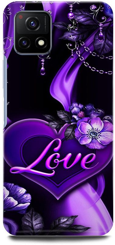 play fast Back Cover for Vivo Y72 5G, V2060 BLUE, BLACK, DIAMOND, HEART, DIL, LOVE  (Purple, Hard Case, Pack of: 1)