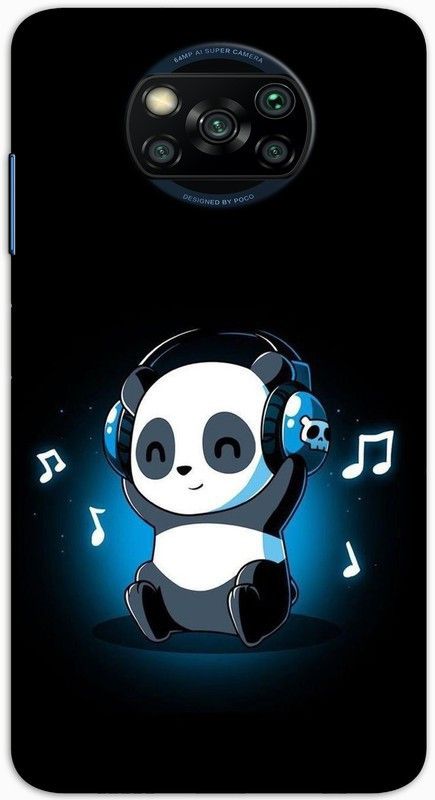 CROKIAN Back Cover for POCO X3,POCO X3 PRO Panda Back Cover  (Blue, Hard Case)