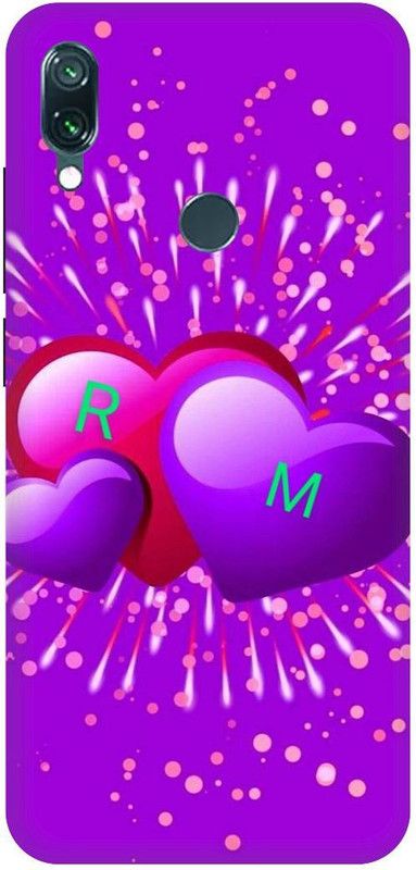 Thecoverking Back Cover for Redmi Note7,7S (R,M letter,R,M alphabet,R,M word, R,M name, red heart, cases cover  (Multicolor, Waterproof, Pack of: 1)