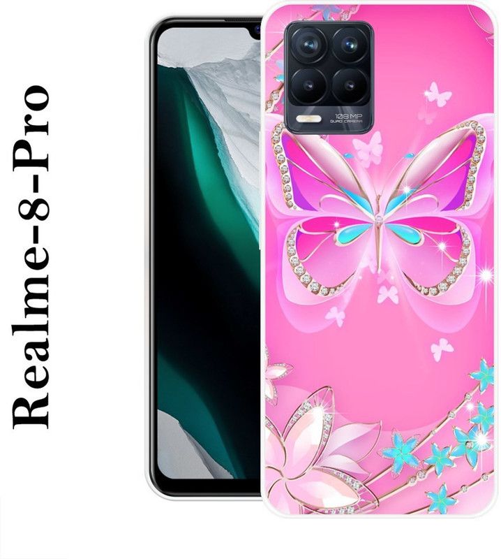 VITARO Back Cover for Realme 8 Pro  (Pink, Blue, Grip Case, Silicon)