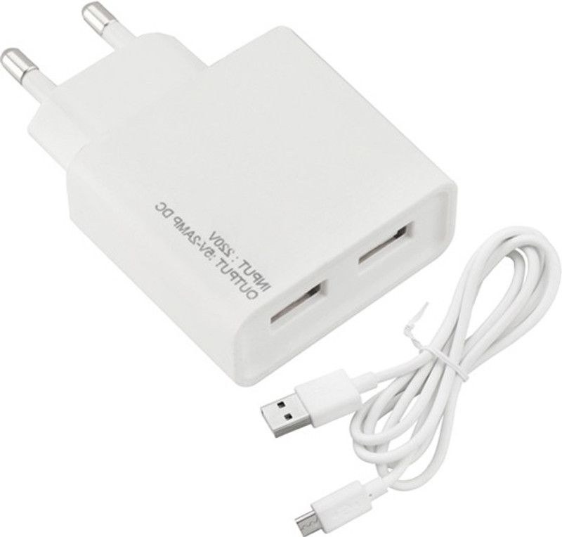 ESN 999 NA 2 A Multiport Mobile Gonee A1 Lite Charger with Detachable Cable  (White, Cable Included)