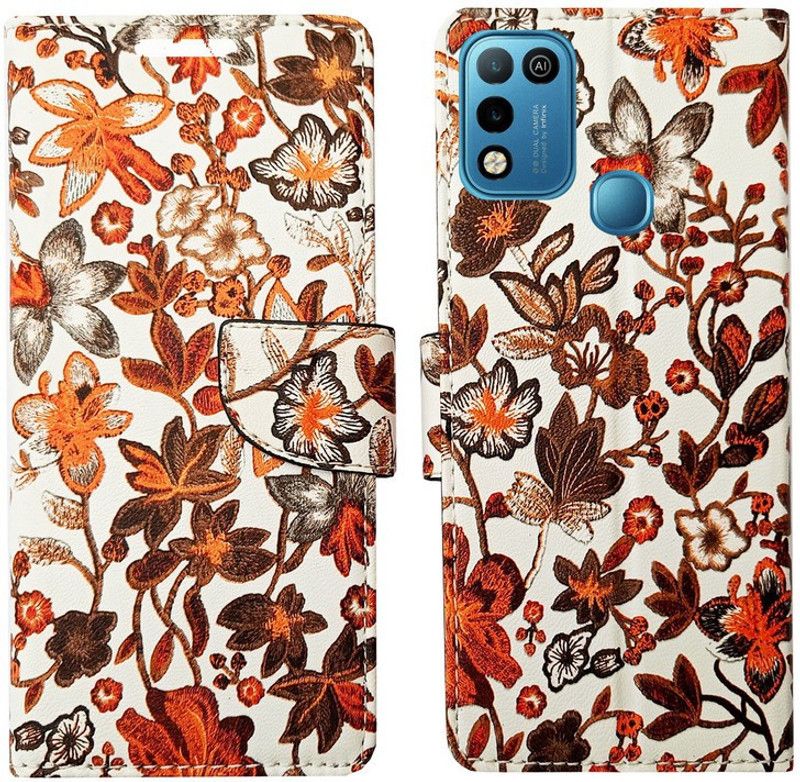 Dhar Flips Flip Cover for Infinix Hot 10 Play in High Quality  (Orange, Pack of: 1)