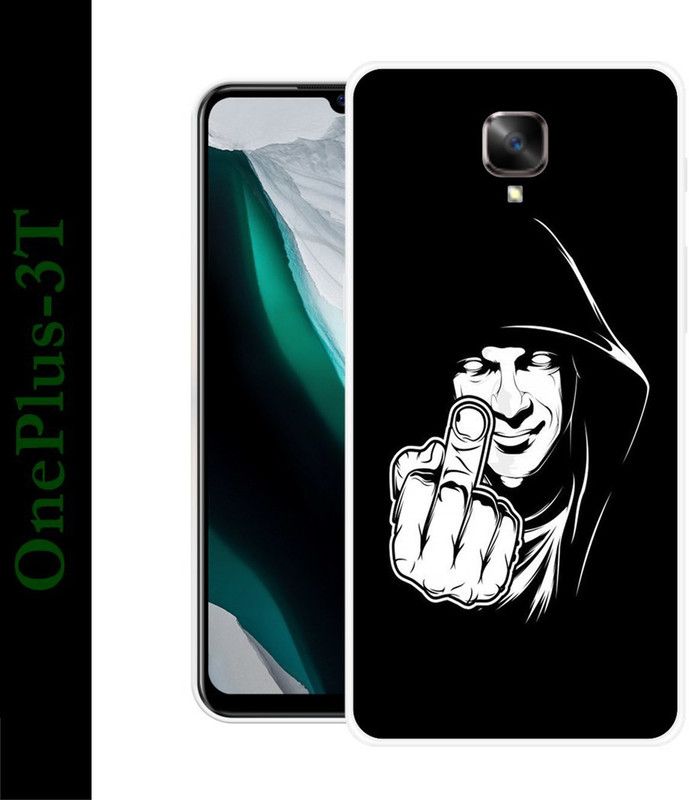 CellWorld Back Cover for Oneplus 3T  (Black, White, Grip Case, Silicon)