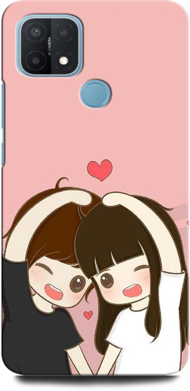 ORBIQE Back Cover for OPPO A15 CPH2185 GIRL BOY LOVE, ANIME, SWEET COUPLE, TOGETHER, HEART  (Multicolor, Hard Case, Pack of: 1)