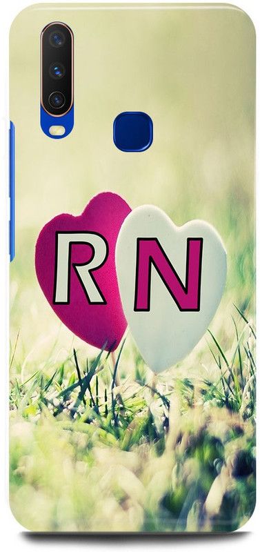 JUGGA Back Cover for Vivo Y15, 1901, R LOVES N NAME,R NAME, N LETTER, ALPHABET,R LOVE N NAME  (Green, Hard Case)