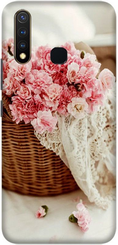 Crafto Rama Back Cover for Vivo Y19, Vivo 1915, V1915
, Flowers, Roses, Red Rose, Pink, Basket, PRINTED, BACK COVER  (Multicolor, Hard Case, Pack of: 1)