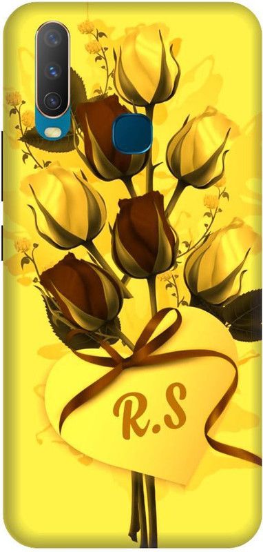 VS PRINT LINK Back Cover for VIVO Y17 ,VIVO 1902 ,RS, R LOVES S, RS NAME, RS Love Printed  (Yellow, Hard Case, Pack of: 1)