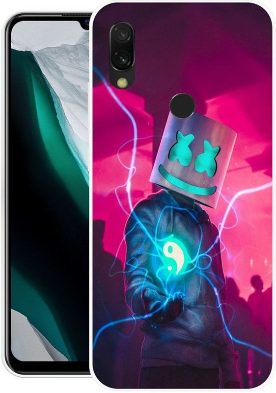 BLUEBUG Back Cover for Redmi Y3, Redmi 7  (Pink, Blue, Grip Case, Silicon, Pack of: 1)