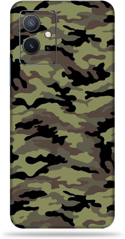 gizmo Vivo Y75 5G Mobile Skin  (Military Green Camouflage multicolor skin with ultra matte finish)