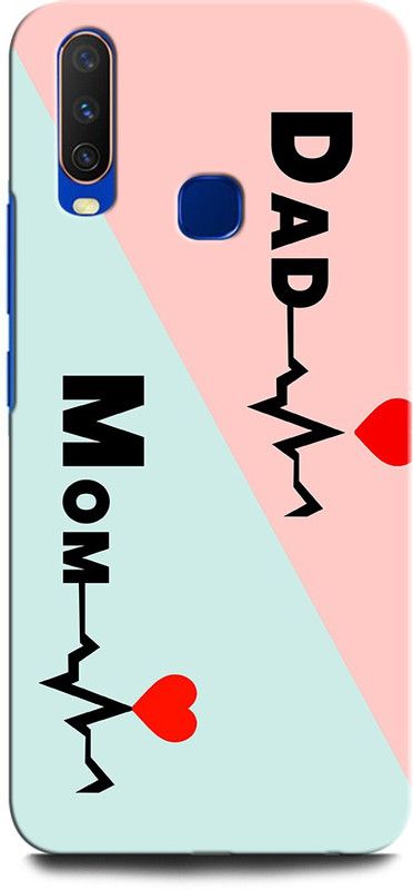 GRAFIQE Back Cover for VIVO Y15 MOTHER, MAA, FATHER, LIFE LINE, I LOVE MY MOM DAD  (Multicolor, Shock Proof, Pack of: 1)