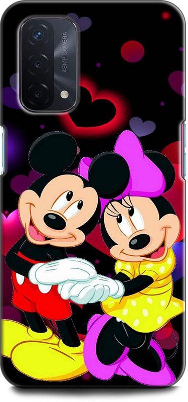 Afterglow Back Cover for Oppo A74 5G MICKEY MOUSE, MINNIE MOUSE, CARTOON, FUNNY, CUTE, LOVE, DISNEY  (Multicolor, Shock Proof, Pack of: 1)