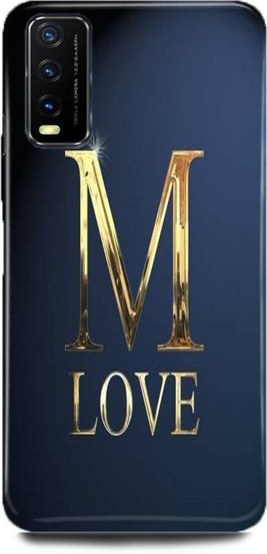 FUGGA Back Cover for Vivo Y20i, V2027, M, LETTER, ALPHABET, LOVE, M, NAME  (Multicolor, Hard Case)