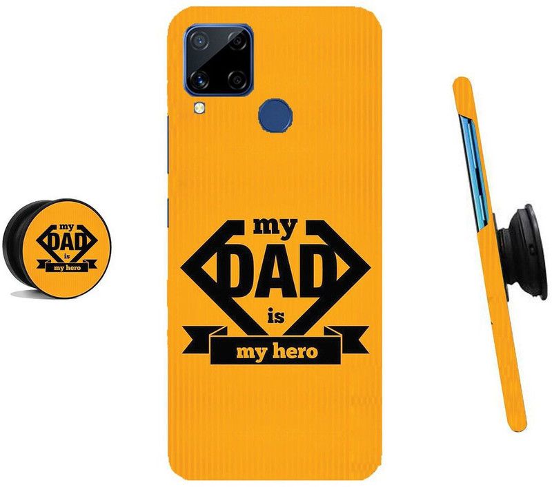 ZAPPY Back Cover for Realme C15, Realme C15 Qualcomm Edition  (Yellow, Black)