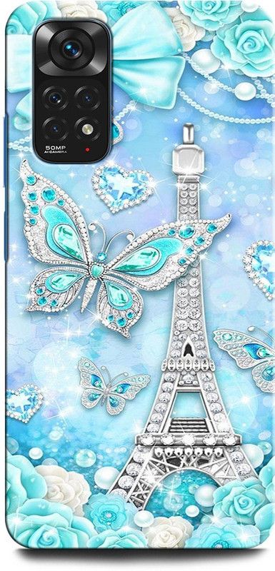 INTELLIZE Back Cover for Redmi Note 11 EIFFEL TOWER, PARIS, HEARTS, LOVE, COLORFUL, GALAXY  (Multicolor, Hard Case)