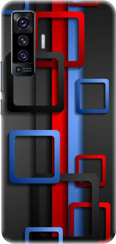PNBEE Back Cover for Vivo X50 - Squre Box Pattern Print  (Multicolor, Hard Case)
