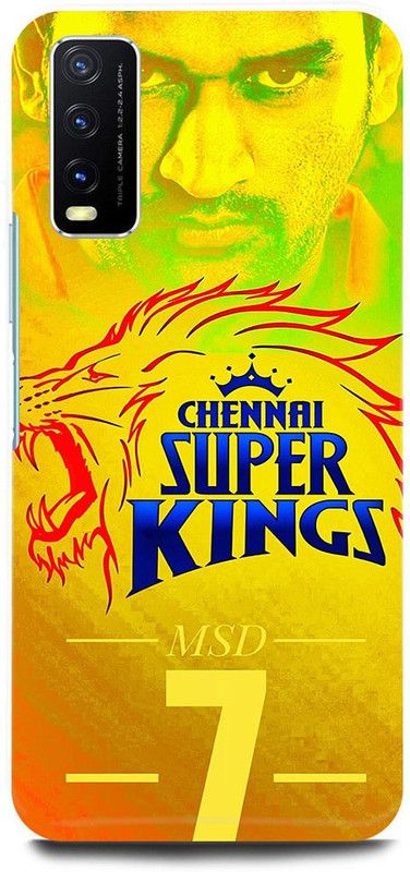 FIKORA Back Cover for Vivo Y12G, V2068, MS, DHONI, MAHENDRA, SINGH, DHONI, CSK, PLAYER  (Yellow, Hard Case, Pack of: 1)