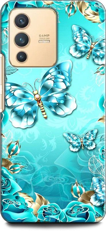 KEYCENT Back Cover for Vivo V23 Pro 5G, V2132 BUTTERFLY, FLOWERS, ABSTRACT, TEXTURE, COLORFULL  (Multicolor, Shock Proof, Pack of: 1)