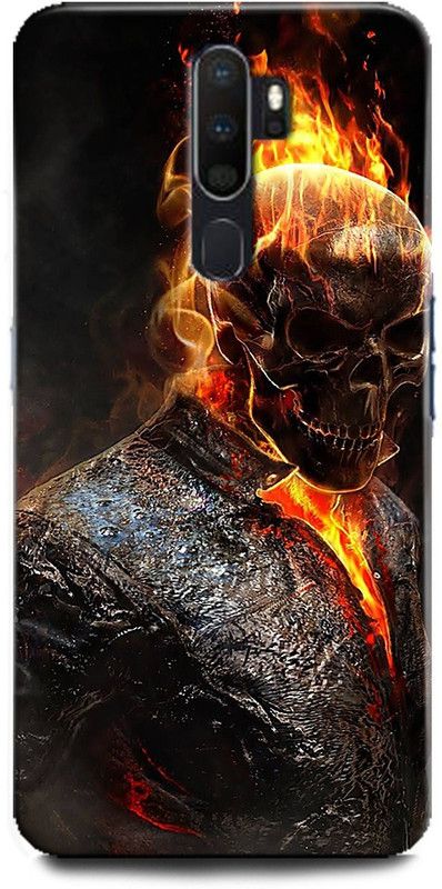 Afterglow Back Cover for OPPO A5 2020 GHOST RIDER, BLUE FKLAME, FIRE, SKULL  (Multicolor, Shock Proof, Pack of: 1)
