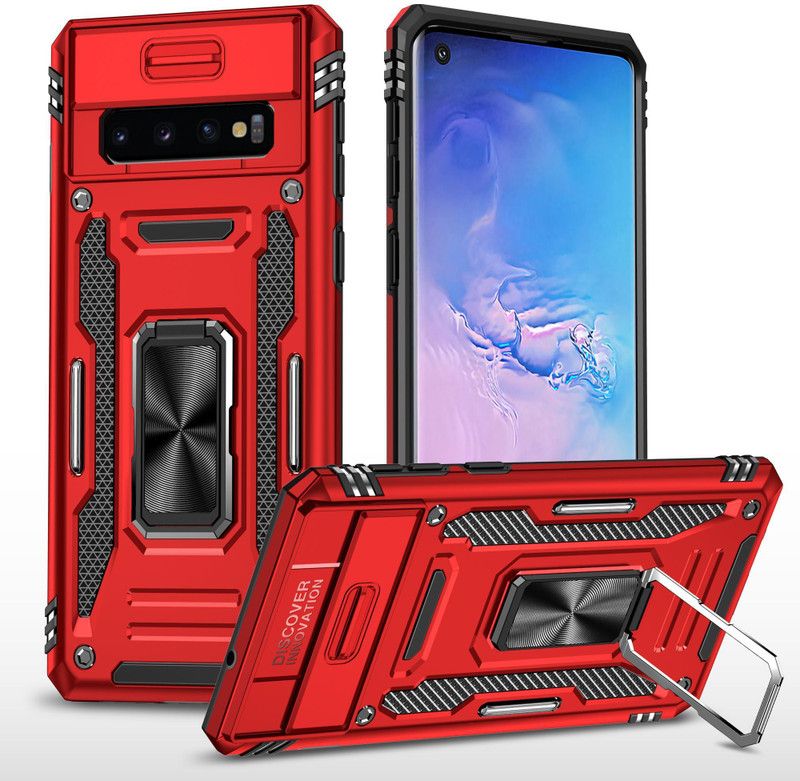 Bepak Back Cover for Samsung Galaxy S10  (Red, Dual Protection, Pack of: 1)
