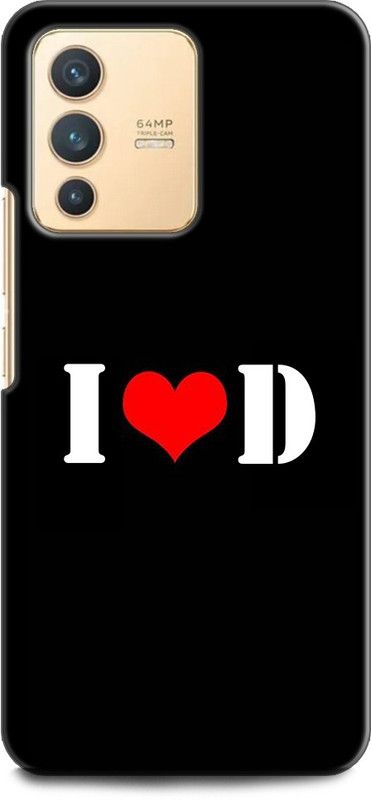 Wall Art Back Cover for Vivo V23 PRO (5G) D, I LOVES D, NAME, LETTER, ALPHABET, ID LOVE, HART  (Multicolor, Dual Protection, Pack of: 1)