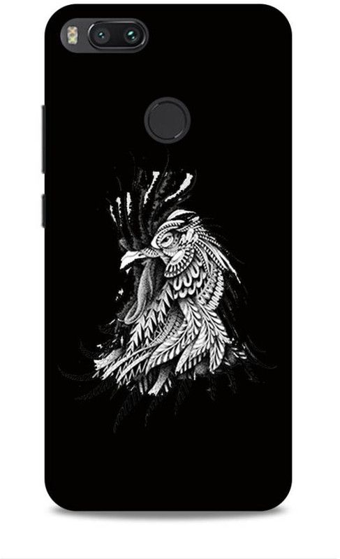 Keviv Back Cover for Mi A1  (Black, White, 3D Case, Pack of: 1)