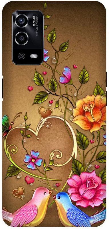 UMPRINT Back Cover for Oppo A55/CPH2325, Heart Colorfull Rose Printed Back Cover  (Multicolor, Hard Case, Pack of: 1)