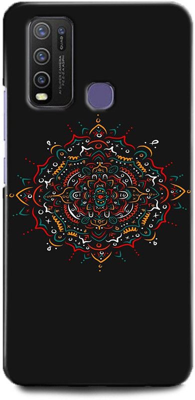Afterglow Back Cover for Vivo Y50 mandala, flower, abstract, geometric, design, glitter, pattern  (Multicolor, Dual Protection, Pack of: 1)