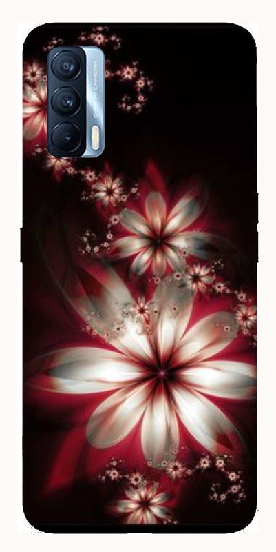 PrintCorner Back Cover for Realme V15 5G  (Black, Red, Grip Case, Silicon, Pack of: 1)