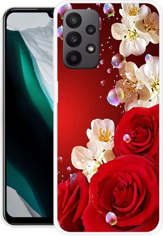 PAEDICON Back Cover for Samsung Galaxy A23  (Red, White, Grip Case, Silicon)