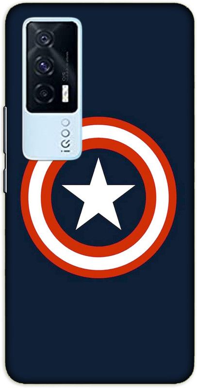 iprinto Back Cover for iQOO 7, iQOO 7 5G Captaion America Shield Back Cover  (Purple, Hard Case, Pack of: 1)