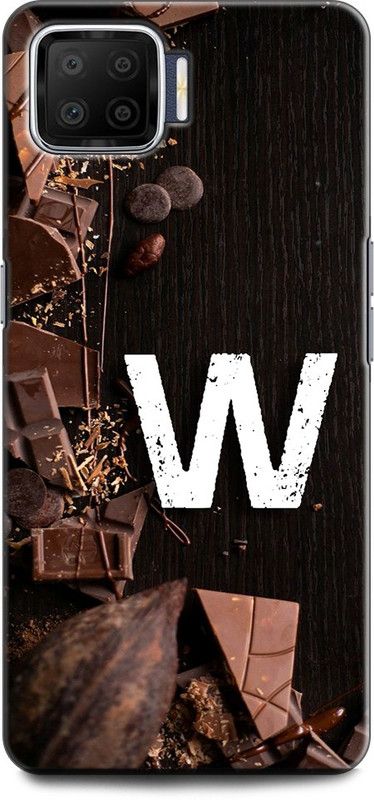 KEYCENT Back Cover for OPPO F17, CPH2095 W, W LETTER, W NAME, CHOCOLATE , BROWN, ALPHABET  (Multicolor, Pack of: 1)