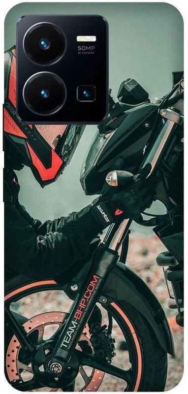 FRONK Back Cover for vivo Y35, V2205, RIDER, BOY, BIKE, KTM, DUKE  (Black, Hard Case, Pack of: 1)