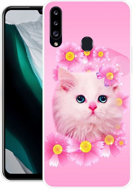 SIMAWAT Back Cover for Samsung Galaxy A20s  (Pink, Grip Case, Silicon, Pack of: 1)