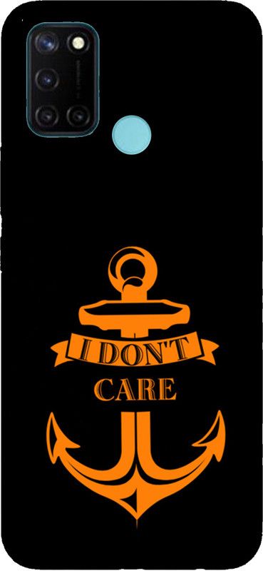 LETAPS Back Cover for Realme 7i  (Black, Orange, Hard Case)