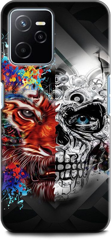 KEYCENT Back Cover for Realme Narzo 50A Prime, RMX3516 LION, SKULL, ABSTRACT, TEXTURE, BLACK, ART  (Multicolor, Shock Proof, Pack of: 1)