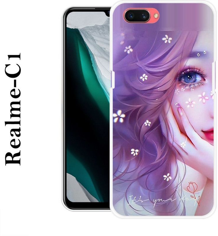 KUDI Back Cover for Realme C1  (Purple, Grip Case, Silicon)