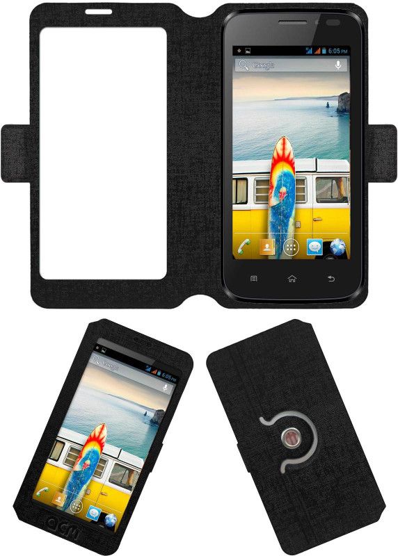 ACM Flip Cover for Micromax Bolt A66  (Black, Cases with Holder, Pack of: 1)