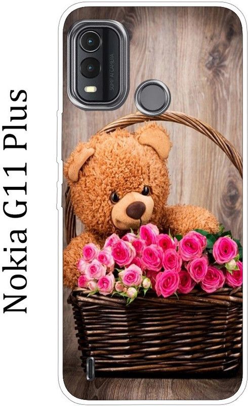 BeauCase Back Cover for Nokia G11 Plus  (Brown, Pink, Grip Case, Silicon, Pack of: 1)