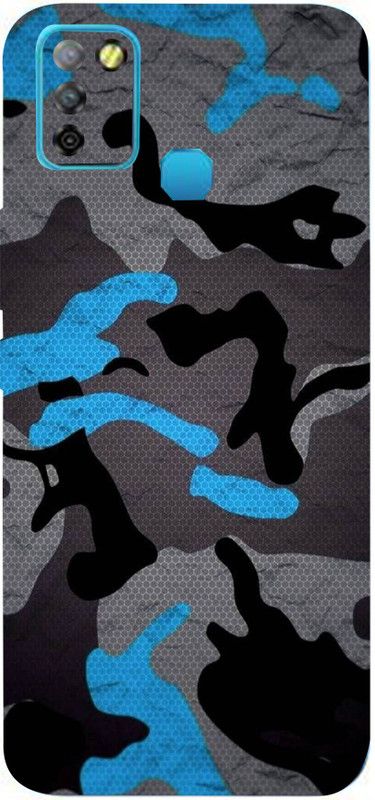 BugguSkin Infinix Smart 5A, infinix smart5a Mobile Skin  (Ultra Super Camouflage Blue Skin With High Matte Finish., Mobile Skin (Back+Side+Camera))