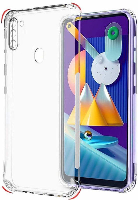 ClickAway Back Cover for Samsung Galaxy M11  OG Transparent Slim Shockproof Case Camera Protection Anti Dust Plug In  (Transparent, Silicon, Pack of: 1)