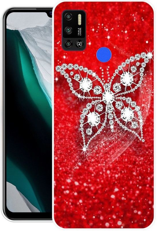 Sswastik Back Cover for Tecno Spark 6 Air  (Red, White, Grip Case, Silicon)