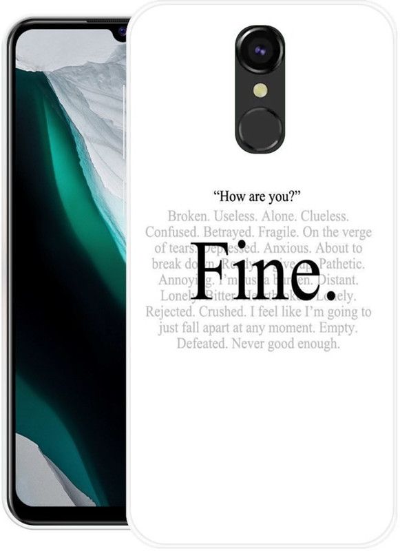 KLC Back Cover for Lava Z70  (Black, White, Grip Case, Silicon)