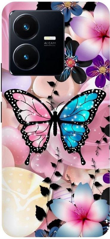 Vinsmoke Back Cover for Vivo Y35 Butterfly, Lovely, Loveyou, Heart, Butterflies434  (Multicolor, Shock Proof, Pack of: 1)