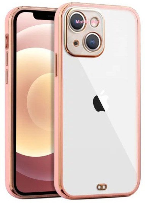 Mobile Mart Back Cover for Apple iPhone 13  (Pink, Transparent, Grip Case, Silicon)