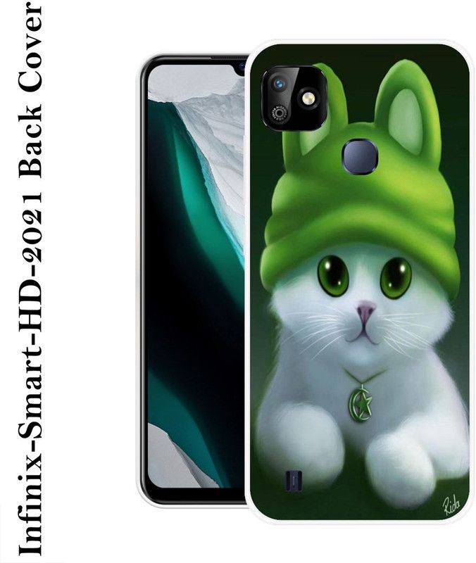 INDIALAND Back Cover for Infinix Smart HD 2021  (Green, White, Grip Case, Silicon)