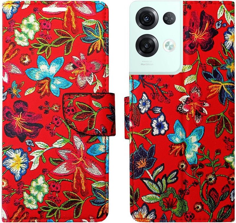 AD Enterprises Flip Cover for Oppo Reno8 Pro 5G  (Red, Magnetic Case, Pack of: 1)