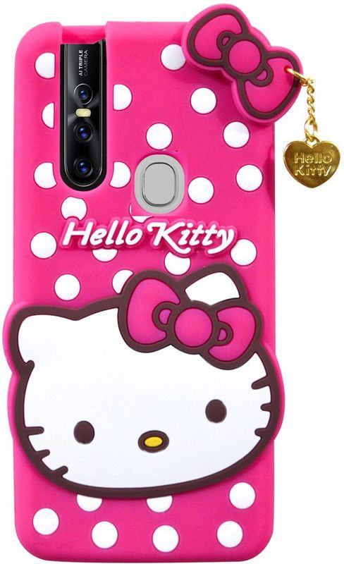 COVERBLACK Back Cover for Kitty Case Vivo V15 - vivo 1819  (Pink, Shock Proof, Pack of: 1)